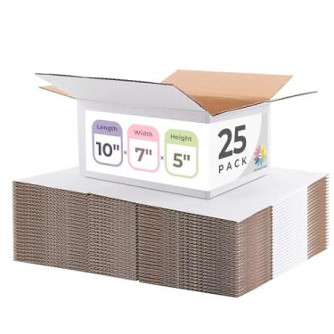 Imagem de MBC MAT BOARD CENTER Centro de Placa de Esteira, Caixa de Correio 10X7X5 Mailing Box Mailer para Pequenas Empresas, Caixa de Embalagem para Presente Pequena, Caixa de Remessa de Pa (10X7X5, Branco)