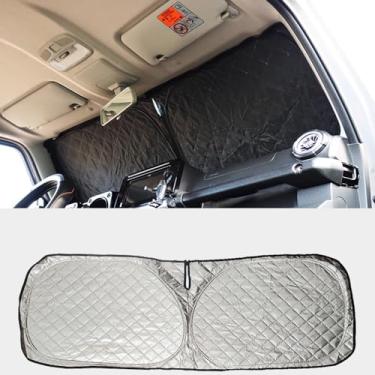 Imagem de Para-brisa dianteiro automotivo viseiras protetor solar capa de bloco UV protetor térmico adequado para Suzuki Jimny 2 portas 4 portas 2019-2024 protetor solar protetor térmico viseira tapete