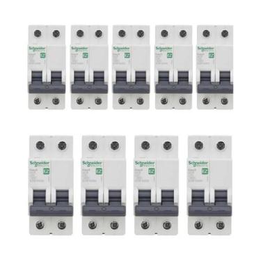 Imagem de 9 Disjuntores Easy9 50A Bifásico 230V 3kA - SCHNEIDER