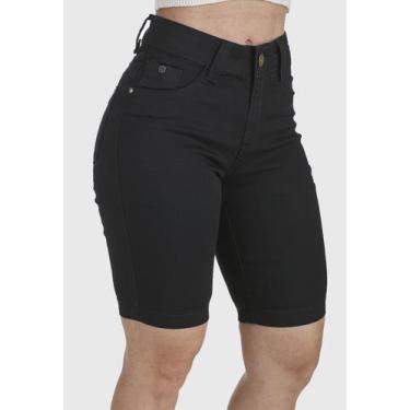 Imagem de Bermuda Jeans HNO Jeans Hot Pants Comfort Plus, 42, Preto