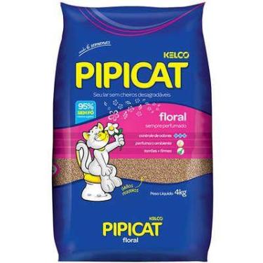 Imagem de Pipicat Floral Areia Higiênica p/ Gatos- 4Kg Kelco - Kelcopet