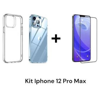 Imagem de Capa Capinha Anti Impacto Transparente Para Iphone 12 PRO MAX+ Películ