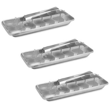 Imagem de Kit 03 Formas De Gelo com Alavanca Alumínio - ABC