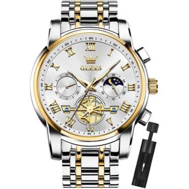 Imagem de Relógio Masculino OLEVS Cronógrafo de Quartzo em Aço Inoxidável