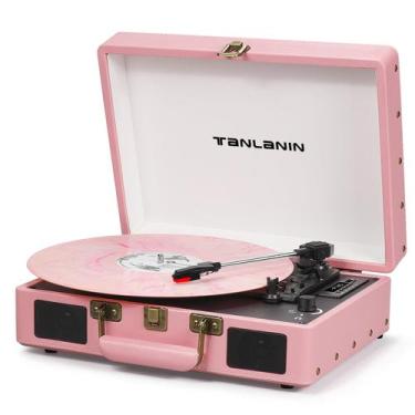 Imagem de Toca-Discos Vintage TANLANIN com Bluetooth - 3 Velocidades