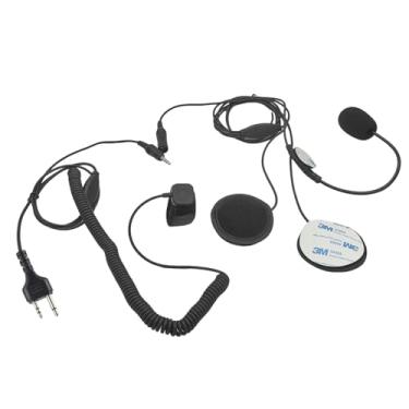 Imagem de HELETUL Fone de ouvido para capacete, 2 pinos, kit de rádio bidirecional, microfone, bicicleta, rosto inteiro, motocicleta, peça de ouvido PTT para Midland gxt lxt gmrs Walkie Talkies