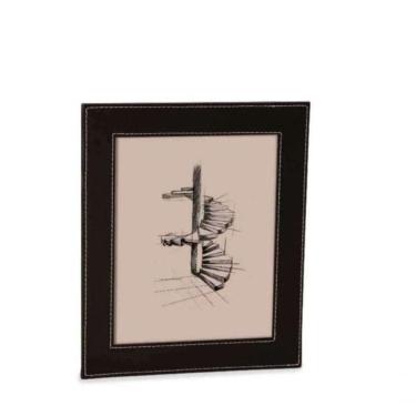 Imagem de Porta-retrato Marrom Em Mdf Com Pu Para Fotos 20x25cm 15787 - Mart