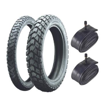 Imagem de Par Pneu 90-90-21 + 120-80-18 ENDURO 3 Metzeler Xre 300 lander Xr 250 Xre 300 + Par de Camaras