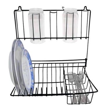 Imagem de Escorredor de louças Parede Dobrável 10 Pratos e 5 Copos  espaço para 