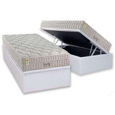 Imagem de Cama Box Baú Solteiro: Colchão Molas MasterPocket Ensacadas D Angelis Anjos King Best New + Base crc Courano White (88x188)