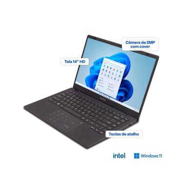 Imagem de Notebook 14 Multi Ultra UB250, Celeron N4020C, Memória 4GB, eMMC 128GB, Windows 11 + Microsoft 365 Personal, multilaser multilaser