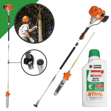 Imagem de Cortador de Galhos á Gasolina VP3300L Vulcan 33cc 1,3HP 10.000RPM Motopodador c/ Extensor Ideal Para Podas em Altura + óleo stihl de 500ml 2 Tempos