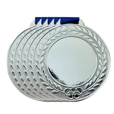 Imagem de Kit 12 Medalhas 5,5cm Centro Liso Metal Ouro Prata Bronze prata