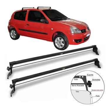 Imagem de Rack Teto Em Aço Vhip Clio 2 Portas 2002 A 2012 Preto