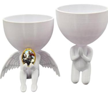 Imagem de Kit Decoração São Jorge Anjinho Relicario  Oração - Point da Fe