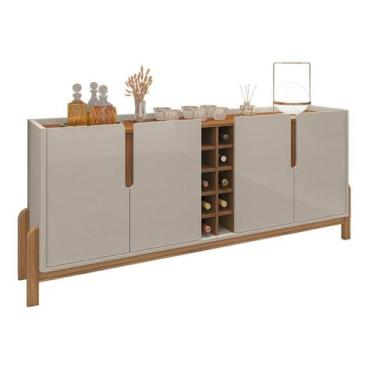 Imagem de Buffet Lizz 1,90 Off-White/Cedro - Casa D, Off White e Cedro