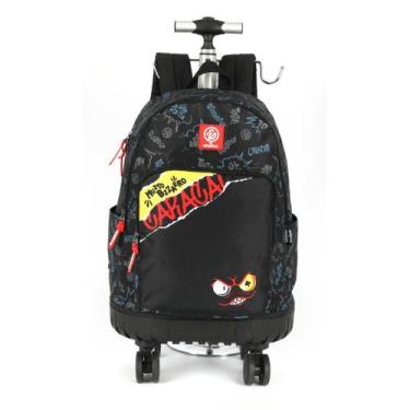 Imagem de Mochila De Rodinhas Enaldinho Escolar Meninos Juvenil 360, Preto