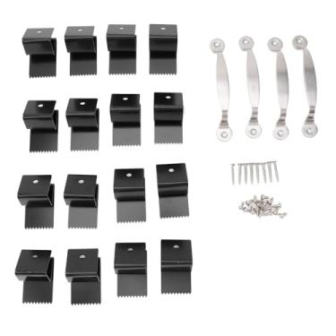 Imagem de 16pcs Aço Inoxidável Os Clipes de Obturador de Furacão Se Encaixam na Instalação Reutilizável de Compensado de 1/2 Polegada de Espessura para Proteção de Janela (BLACK)