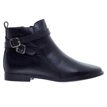 Imagem de Bota Cano Curto Feminina Couro Arezzo A12948 Preta  feminino