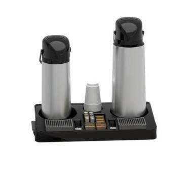 Imagem de Kit 2 Garrafa Térmica Verona 1L e 1,8L Inox + 1 Bandeja Organizadora S