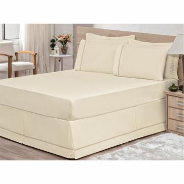 Imagem de Saia para Cama Box Casal Queen 01 Peça Palha
