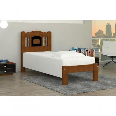 Imagem de Cama Solteirão Atenas Angelim Pedra/Tauari Castanho/Preto