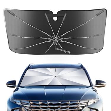 Imagem de Guarda-sol portátil para para-brisas personalizado adequado para Hyundai Tucson 2016-2021, 2 em 1 cristal de gelo durável compacto guarda-chuva sombra UPF50+ UV proteção contra isolamento térmico