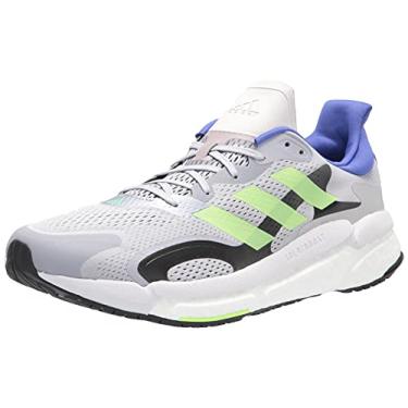 Imagem de adidas Tênis de corrida masculino Solar Boost 3 Trail, Halo prata/sinal verde/tinta sônica, 6.5