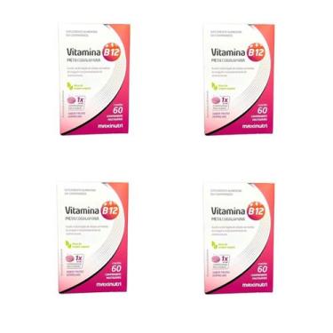 Imagem de Kit 4 Suplemento Vitamina B12 Mastigáveis 60Cps - Maxinutri