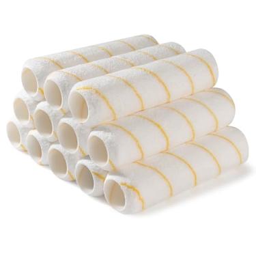 Imagem de Mister Rui Rolos de tinta, pacote com 12, capas de rolo de pintura de 22 cm, rolos de tinta de microfibra, capas para rolo de pintura de 9 mm para soneca, rolos de tinta para pintar paredes