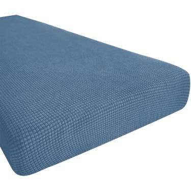 Imagem de Hokway Capas de almofada de sofá com elástico, capa protetora de almofada de assento de sofá (azul denim, médio)