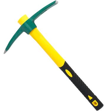 Imagem de ZEONHEI 1 peça de enxada resistente de 45 cm, picareta forjada com cabo de borracha para absorção de choque, ferramenta manual de jardinagem para escavação de prospecção de acampamento