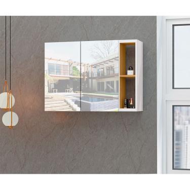 Imagem de Espelheira para Banheiro Armário Suspenso Florence Branco