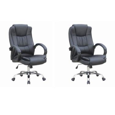 Imagem de Kit 2 Cadeiras para Escritório Presidente Master Soft Preto