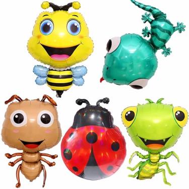 Imagem de Insect Themed Balloons Ladybug, Bee, Ant, Gecko, Mantis Balloons for Kids Birthday Parties, Baby Shower, Spring Picnic, Summer Events Garden Themed Events & Insect Educational Activities​ 5pcs