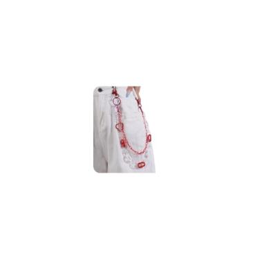 Imagem de Aimimier Corrente de calças punk em camadas de acrílico, corrente de elos circulares de coração, calça jeans, cinto, chaveiro, hiphop, corrente corporal para mulheres e homens, One Size, liga metálica