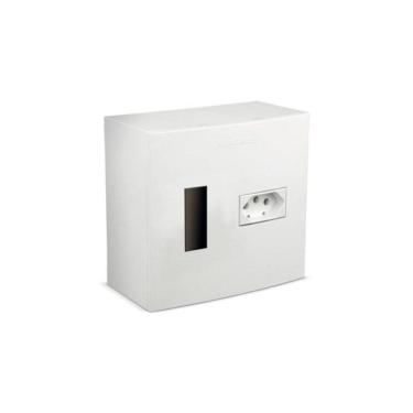 Imagem de Caixa de Sobrepor MarGirius 4x4 CP1-01 com Corte para Disjuntor e Tomada 2P+T 20A Branca