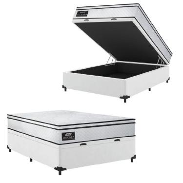 Imagem de Cama Box Baú Casal Gazin Colchão Molas Ensacadas