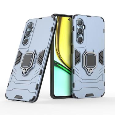 Imagem de Capa Protetora Magnética Anti-quedas para OPPO Realme C65 4G, Suporte Giratório + Proteção Militar (Azul-marinho)