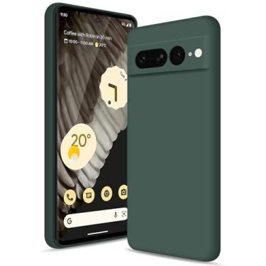 Imagem de Btstring Capa para Google Pixel 7 Pro, capa de silicone macio com proteção de câmera atualizada, capa fina à prova de choque com forro de microfibra antiarranhões, verde