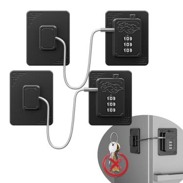 Imagem de Lexng Pacote Com 2 Travas De Geladeira Com Código De 3 Dígitos, Combinação De Trava De Geladeira De Fácil Instalação, Trava De Freezer Premium, Travas De Gabinete À Prova De Crianças Para Geladeiras