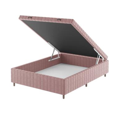 Imagem de Base Box Bau Casal Ravena (43x138x188cm) Turkey Rose - Casa Giulia