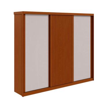 Imagem de Guarda-Roupa Casal Ollie sem Pés 3 Portas 6 Gavetas Frassino e Off White