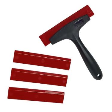 Imagem de Pacote com 4 alças de nylon com rodo de silicone de 14 cm para costura de piso, limpeza de vidro, instalação doméstica e raspador de filme de janela de carro