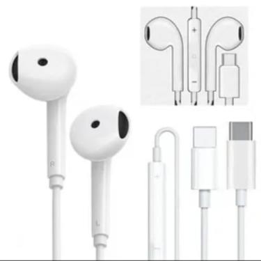 Imagem de Fone de Ouvido USB-C com Microfone, Controle de Volume, Som Bass e Redução de Ruído, Compatível com Galaxy S20 S21 S22 S23 Plus e Tab, Branco