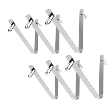 Imagem de IEUDNS 6 peças de clipes de escova de piscina em forma de V, peças leves, botão de mola de pino duplo para barraca de acampamento, lago, skimmer de folhas,