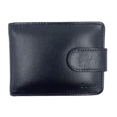 Imagem de Carteira Euro Couro Masculina Preta com Fecho, Preto, Único