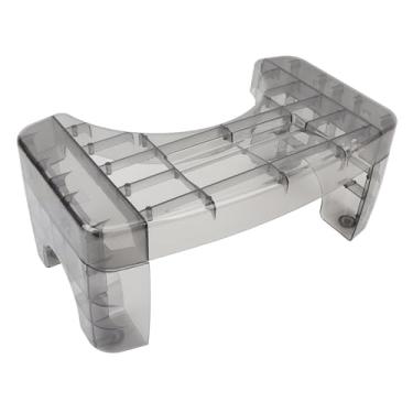 Imagem de Zhjvihx Disas de Etapa de Assistência No Banheiro, Bancos de Vaso Sanitário Portátil de Alta Transparência Multifuncional para Idosos para Banheiro (Cinza transparente)