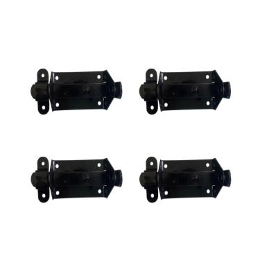 Imagem de Kit 4 Trinco Fecho Chato Portão Porta Cadeado 5X3Cm N0 Preto