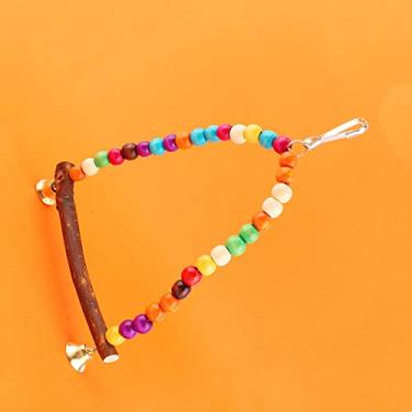 Imagem de Akozon PET PIROT PERACETEET GAGE ​​HAMMOCK STANGE TRAMADOR COM SINOS E COLORIES MISTOS - TRMOLHO DE CHEWING PARA PEQUENOS ANIMAIS